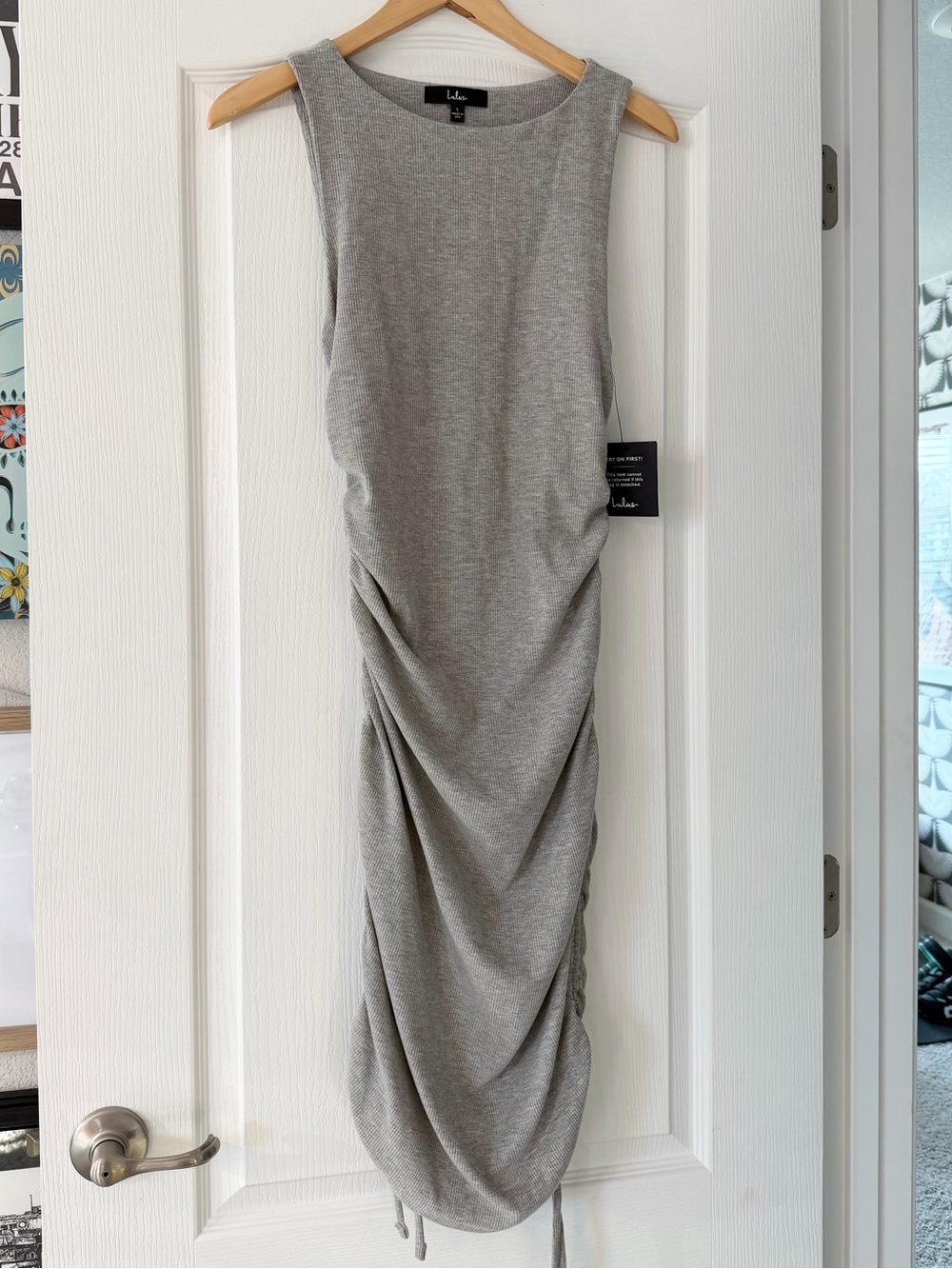 NWT Lulus Grey Midi Dress large